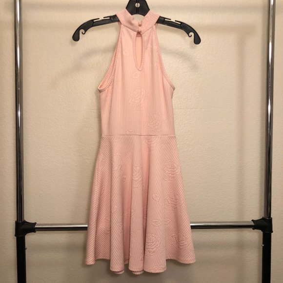 Light Pink Halter Skater Dress Size 7 - Picture 2 of 3